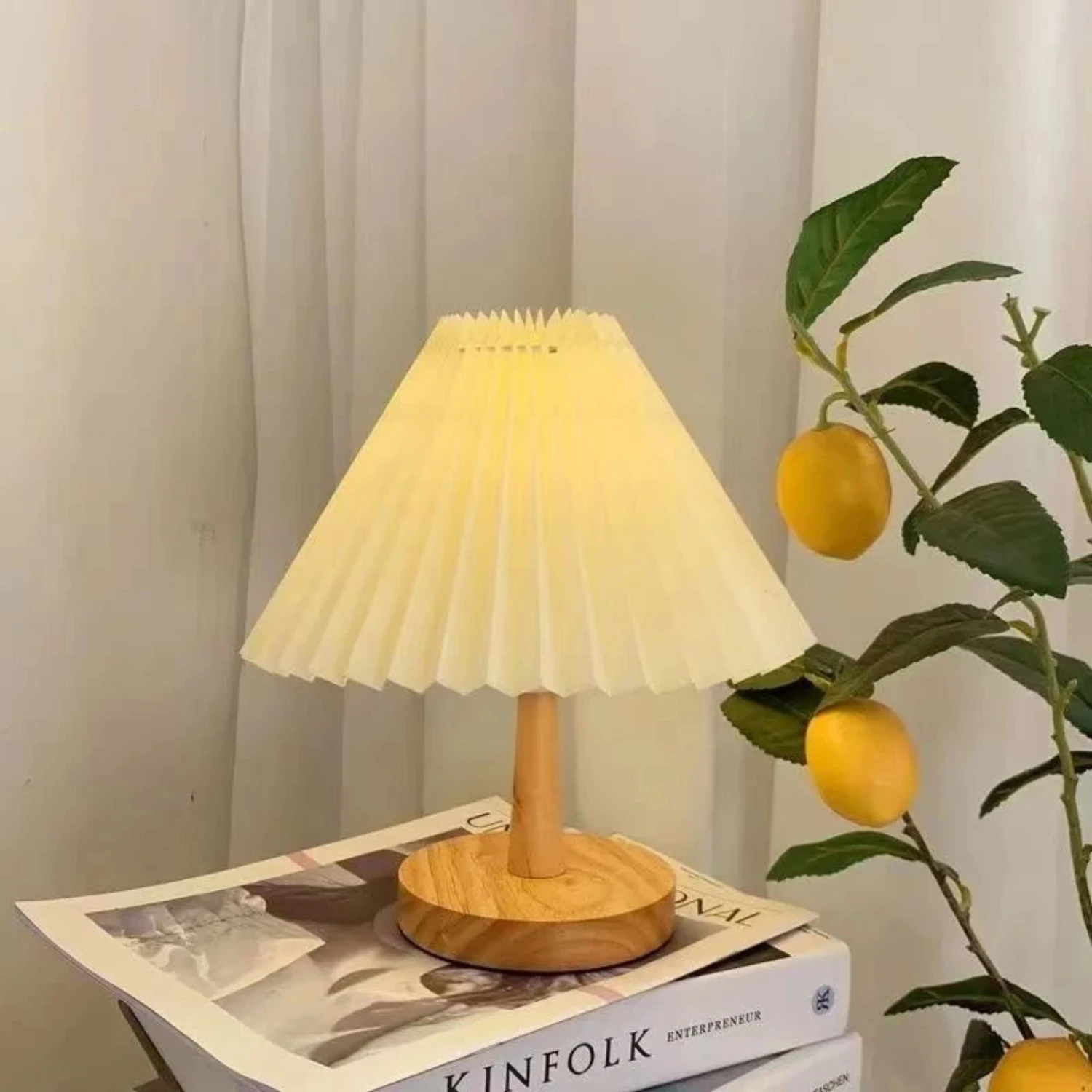 Nordic Pleated Table Lamp DIY Foldable 5V USB 220V Art Atmosphere Bedroom Bedside Night Light  Decorate