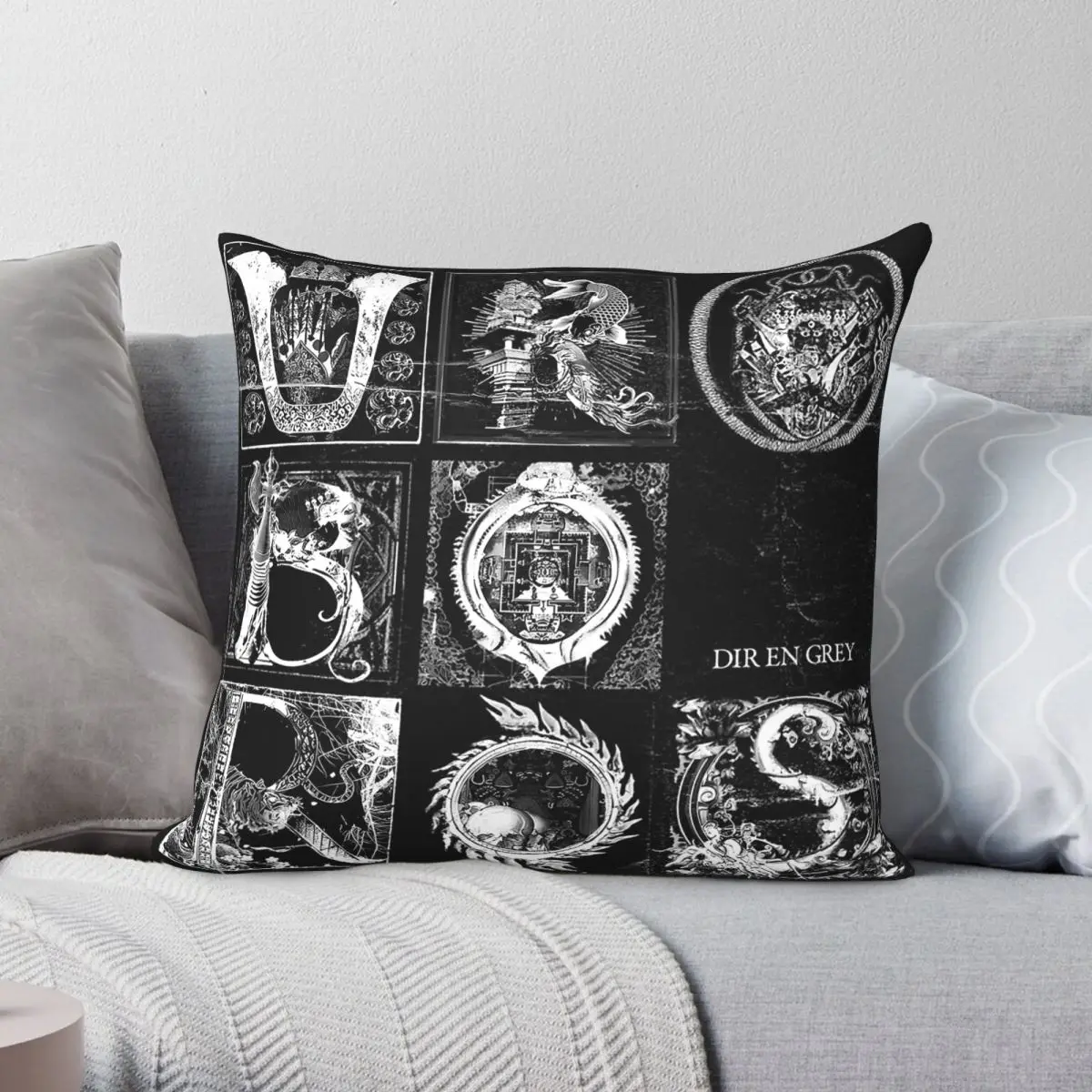 

Dir En Grey Band Square Pillowcase Polyester Linen Velvet Creative Zip Decor Throw Pillow Case Car Cushion Cover