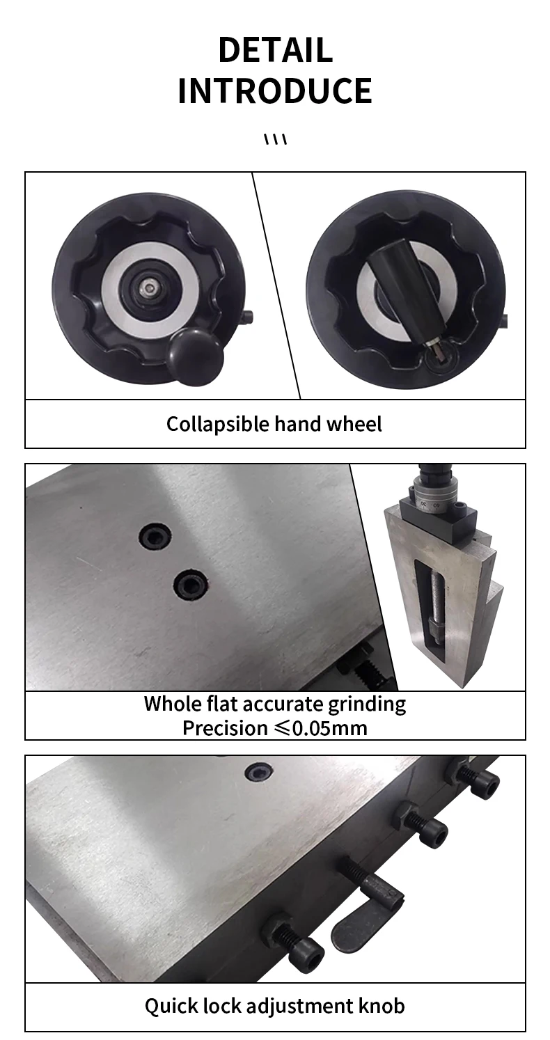 Schwalbenschwanznut-Schiebetisch, Einweg-Präzisionsschraube, Skala, Wagen, Werkzeug, Führungsschiene, feines Schleifen, handbetriebener In-Ear-Tisch – Detail 13