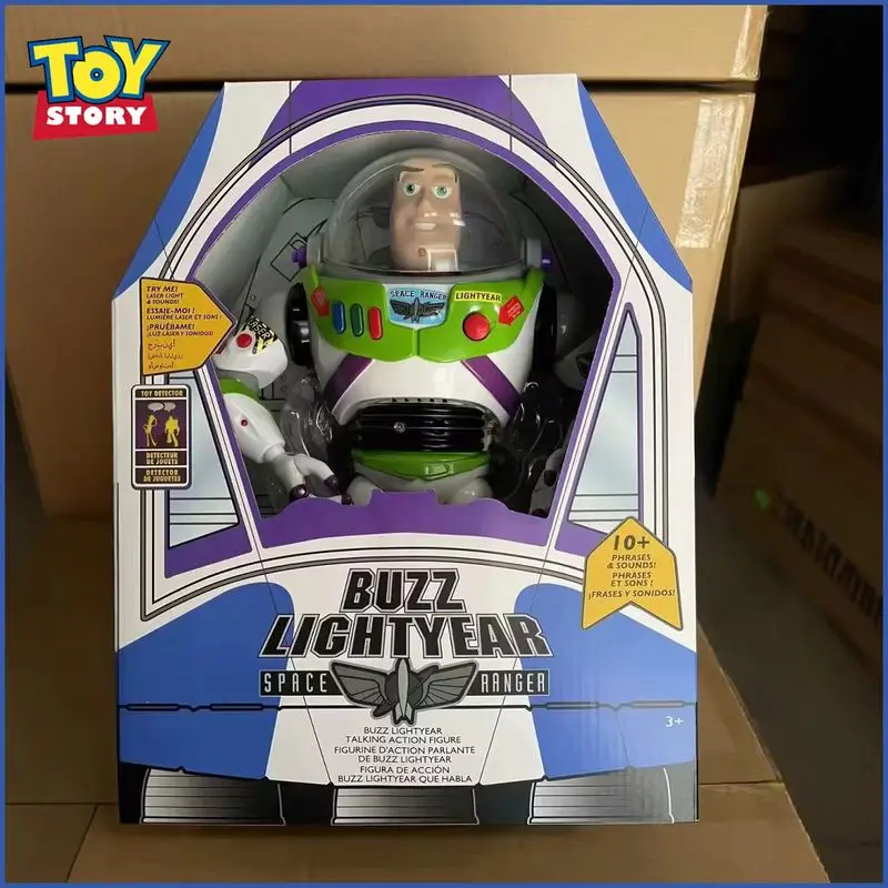 30cm Toy Story Buzz Lightyear nave espacial sonido modelo Buzz Lightyear figura de acción muñeca colección de escritorio regalo de cumpleaños para niños