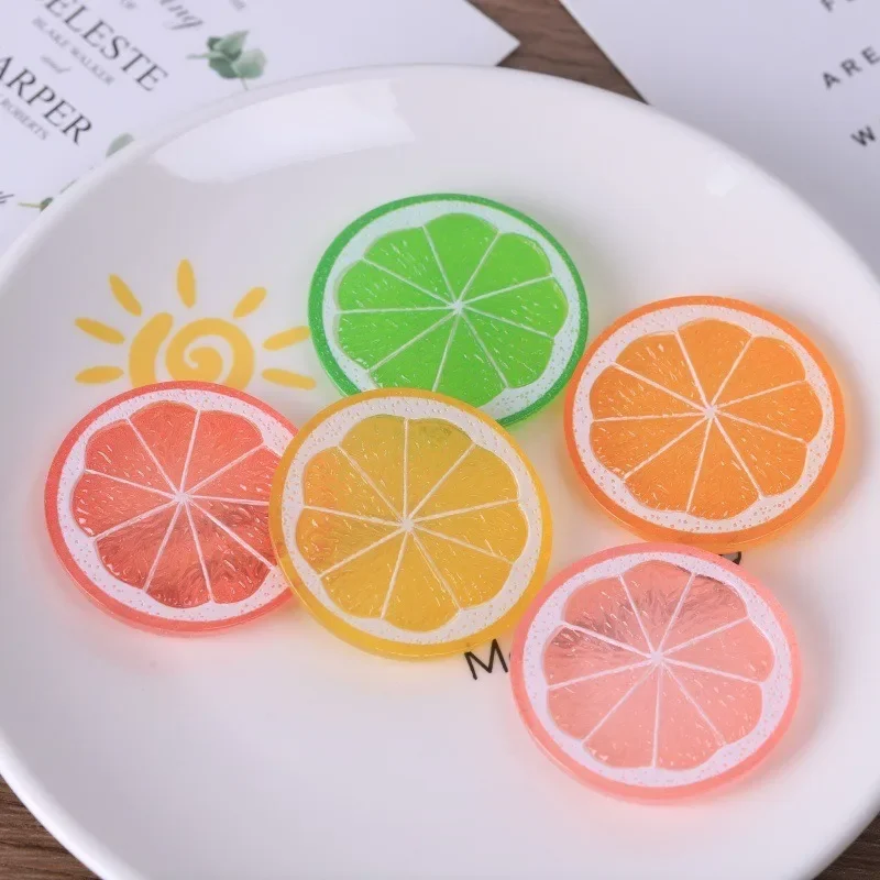 5PCS Mini Lemon Slice Resin Flatback Cabochons, DIY Supplies for Hairpin Scrapbooking Home Decor