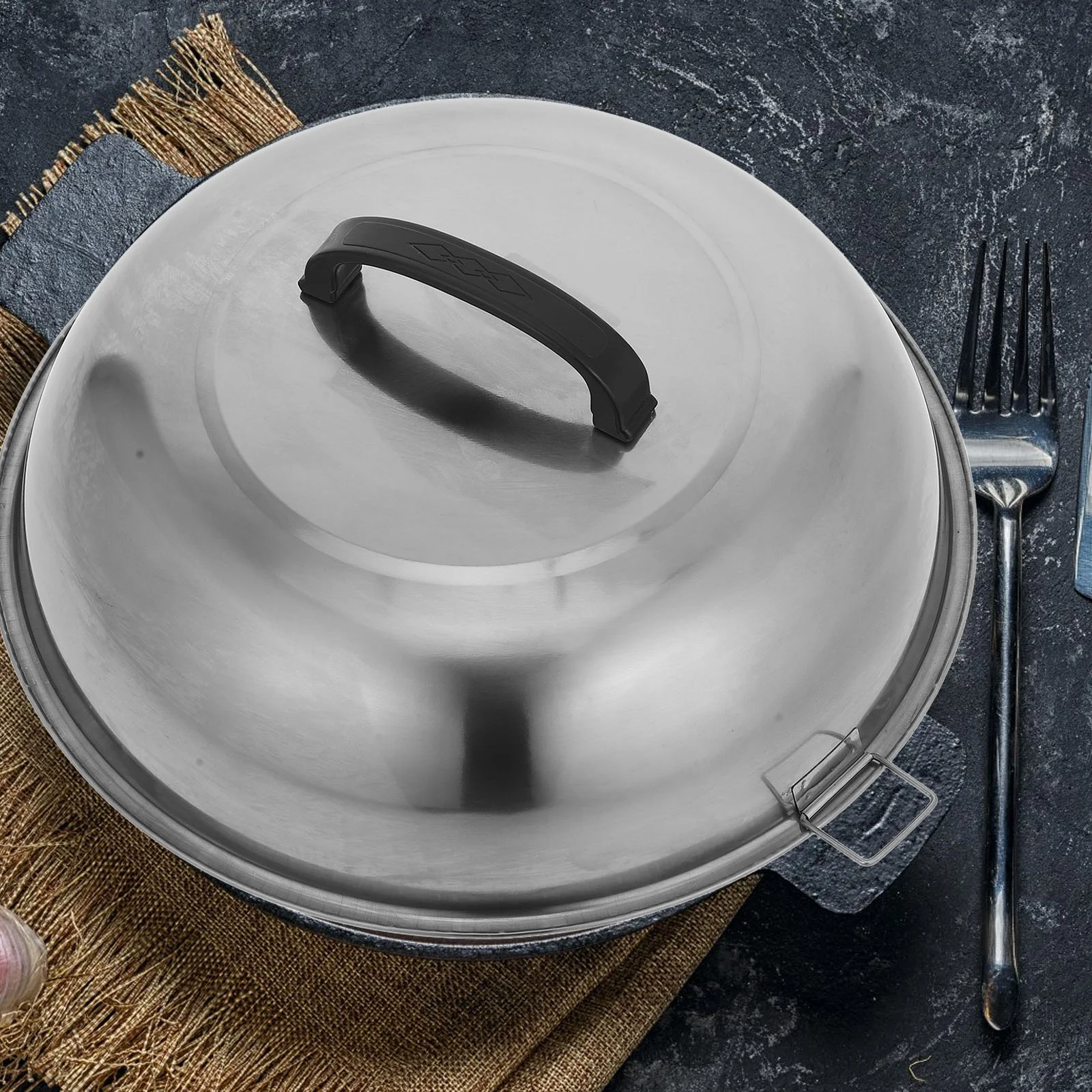 

Stainless Steel Pot Lid Wok Cover Multi-function Universal Cookware Thickened Kitchen Gadget Cooking Baking Dish with