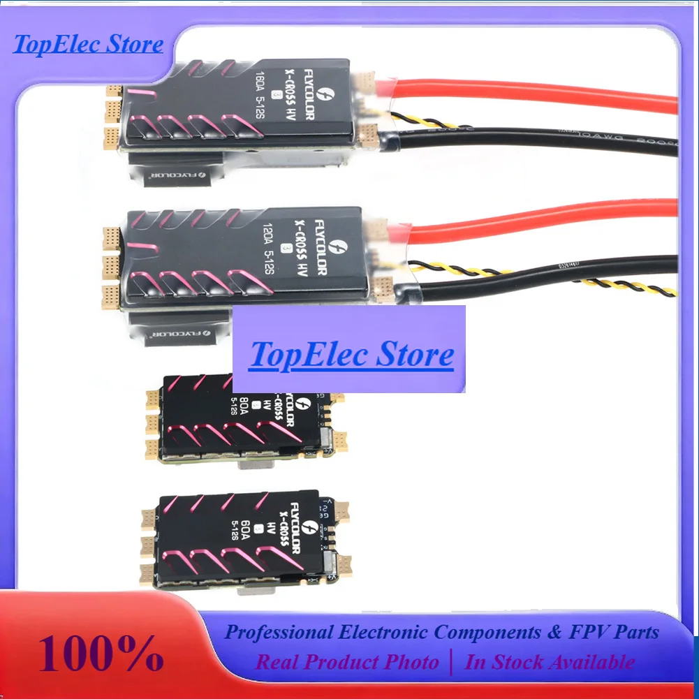 ToPssFlycolor Brushless ESC X-Cross HV3 60A 80A 120A 160A ESC 5-12S Lipo BLHeli-32 Dshot Proshot 64MHz 32-Bit For RC FPV Racing