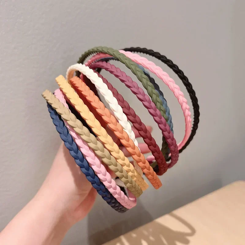 

0.8cm Frosted Weave No-slip Hair Hoop Classic Versatile Narrow Pressed Girl Hair Accessories Head Bands for Women Headwear