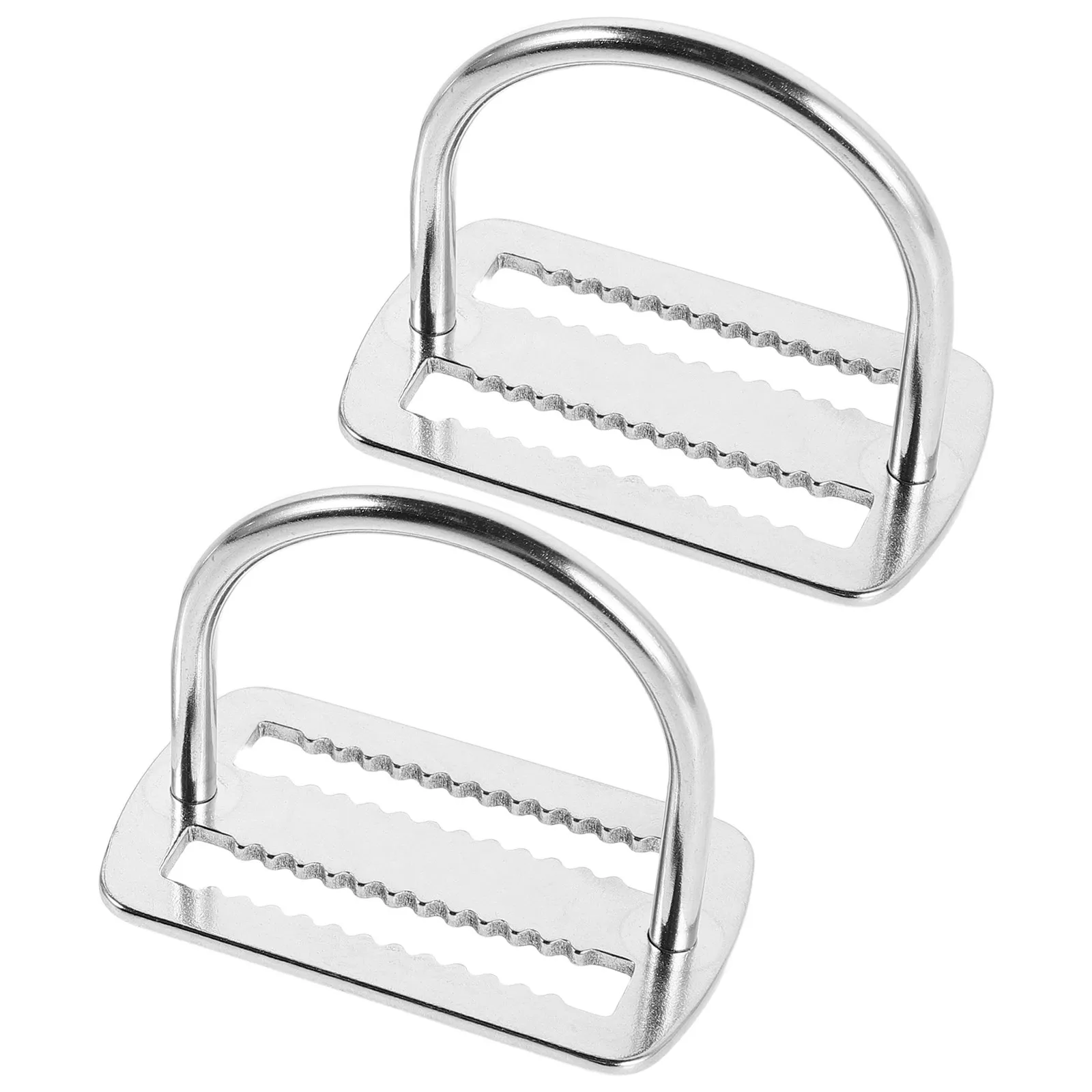 2Pcs Stainless Steel Diving Belt Buckle Serrated Weight Belt Retainer D Ring Dive Harness Side Mount Positioning view 5