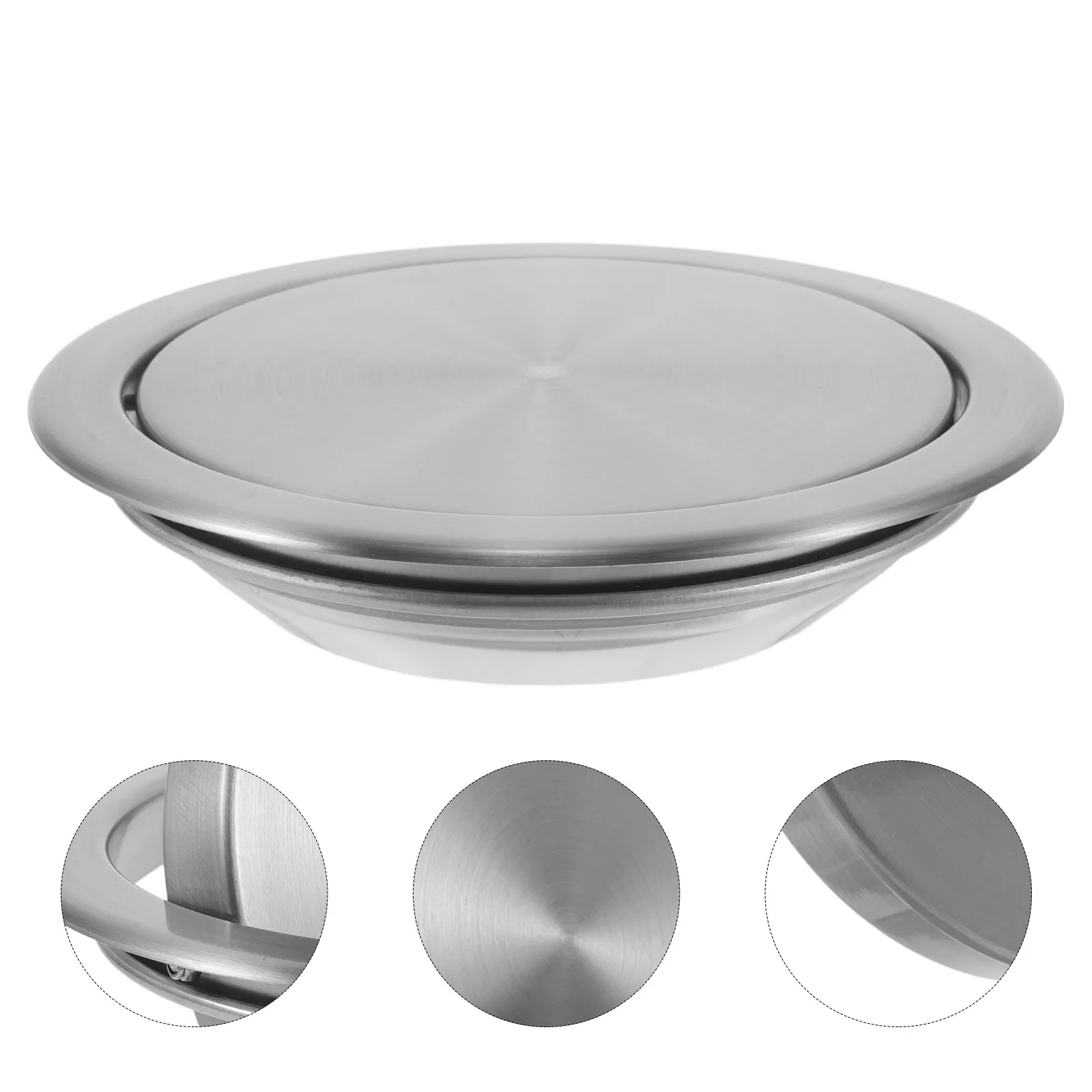 

Recessed Stainless Steel Trash Can Lid 15 16Cm Built-in Swing Cover Countertop Garbage Lid Replacement Trash Cover for Kitchen
