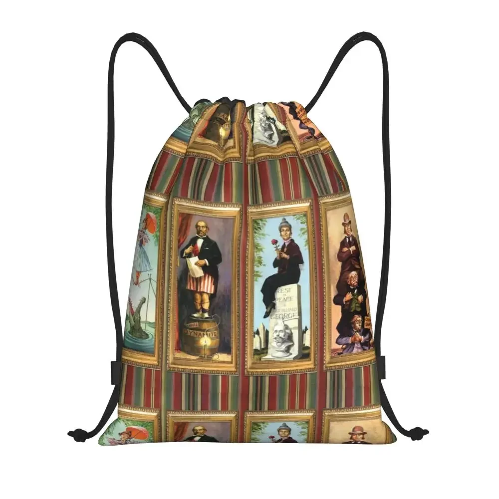 

Custom Haunted Mansion Drawstring Bag Men Women Lightweight Halloween Grimace Sports Gym Storage Backpack
