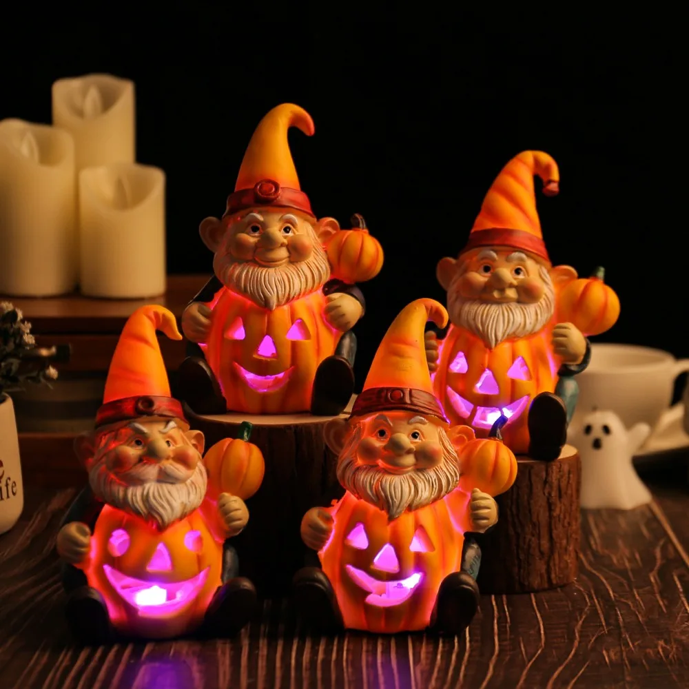 

New Resin Pumpkin Gnome Christmas Halloween Decoration Old Man Decoration Outdoor Decor Patio Yard Lawn Crafts Figurine Ornament