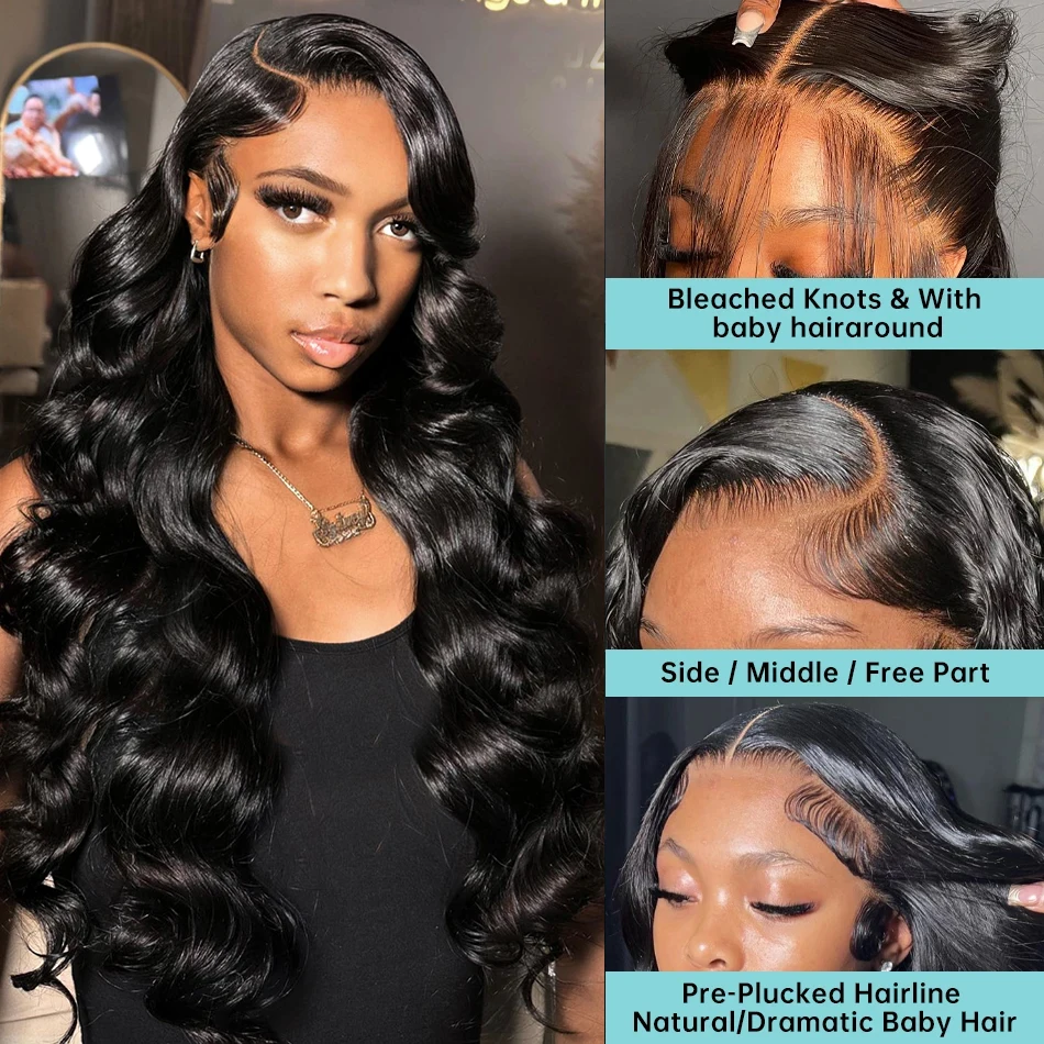 250 Gęstość 30 40 cali Body Wave 360 HD Lace Front Human Hair Peruki Brazylijskie Remy 13x4 13x6 Lace Frontal Peruka Dla Kobiet