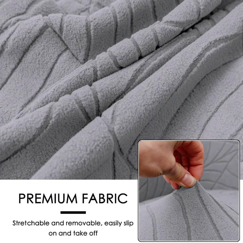 Leaf Jacquard Round Sofa Cover Pure Color European American Single Sofa Cover Club Chair Cover