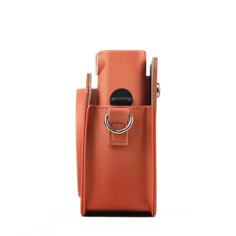 Vintage Leather Solid Color Protective Case with Shoulder Strap, Suitable for Fujifilm Instax Square SQ1 Camera Bag