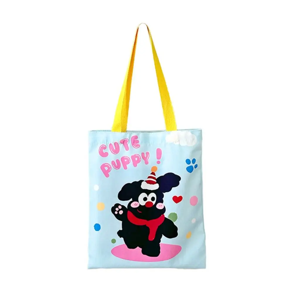 Handheld Cartoon Tutoring Bag Animal Wave Point Textbook Storage Bag Canvas High-capacity School Bag Girl