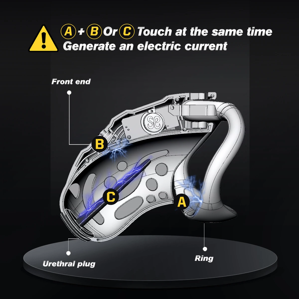 BSDM Wireless Remote Control Electric Shock Cage Male Chastity Cock Ring Lock Electrically Stimulated Penis Cage Adult Sex Toys