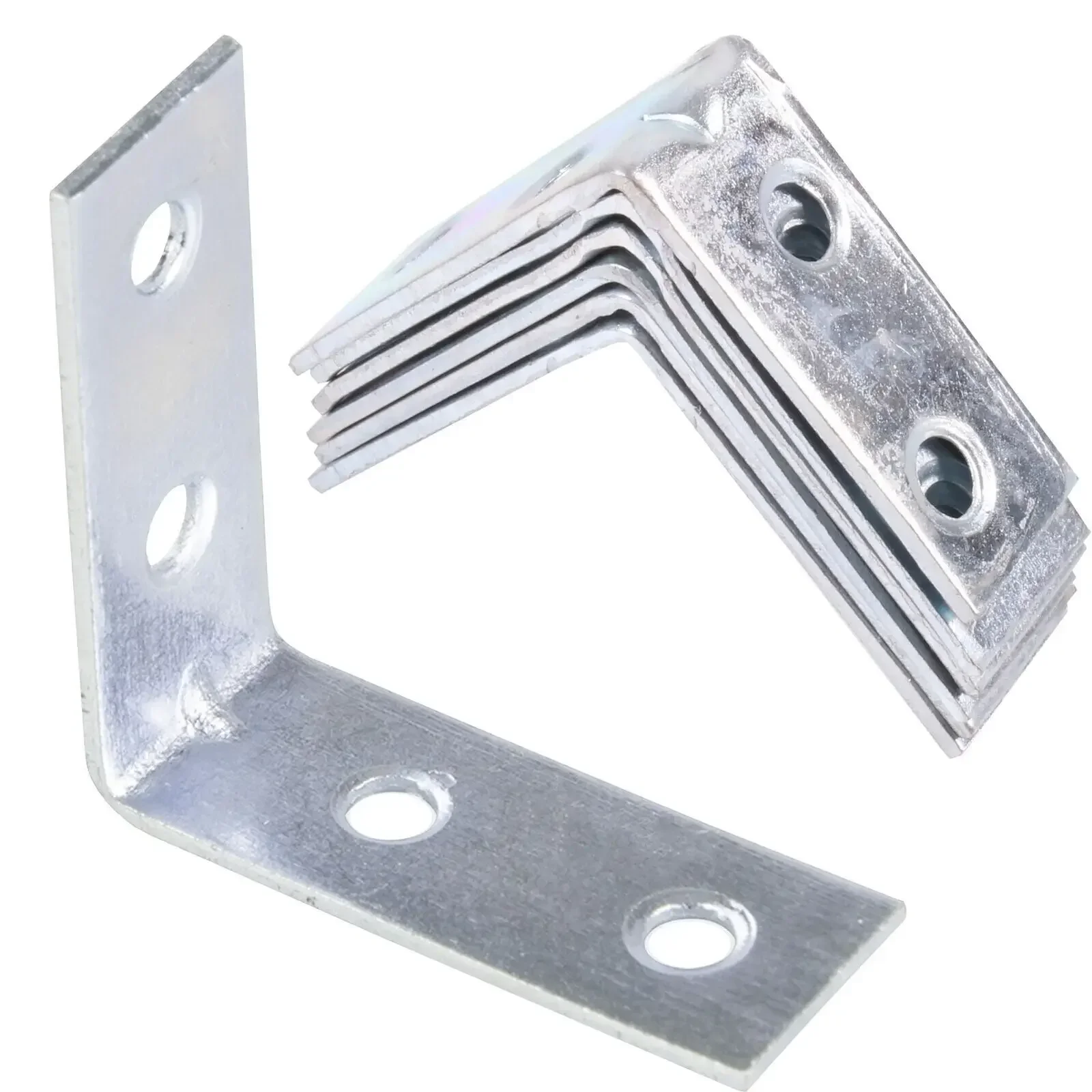 20Pcs Heavy-Duty Steel 90 Degree Angle Brackets - 40mm Right Angle Metal Braces Joist Corner Code (Without Screws)