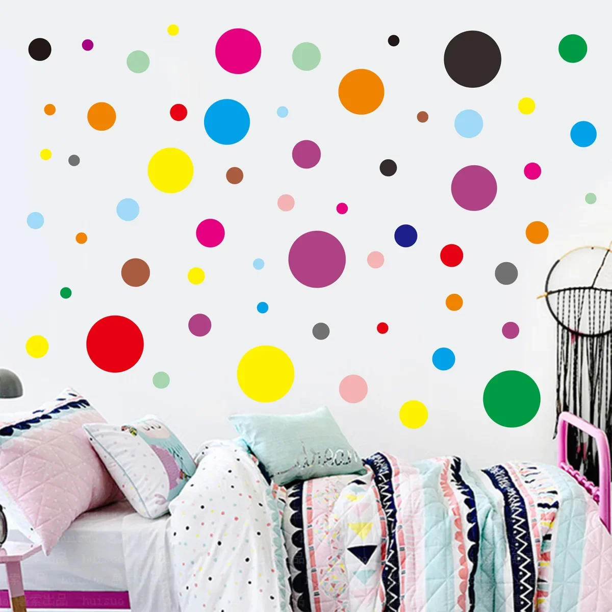 

120Pcs Circle Dots Wall Sticker for Baby Bedroom, Kindergarten Layout, Decorative Glass Window Dot Stickers, Creative Color