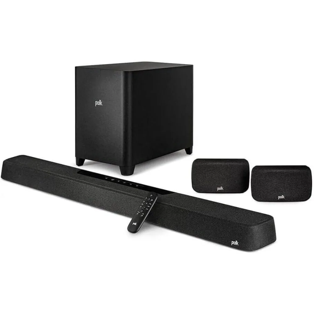 

Upgraded version MagniFi Max AX SR 7.1.2 Channel Sound Bar with 10" Wireless Subwoofer & SR2 Surround Speakers
