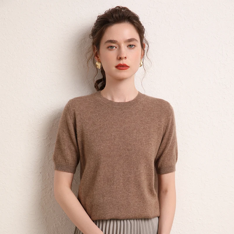 WinvyNee Women Wool Sweater Short Sleeve O neck Summer Sweaters Solid Knitwear Casual Pullover Female Tops Autumn A1044017