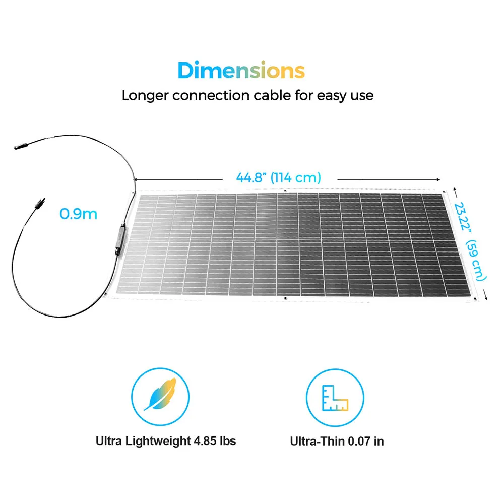 Imagem -02 - Boguang Atualização do Painel Solar 16.5v 100 Watt 12v 100w Módulo Fotovoltaico Flexível de Alta Eficiência Kit Solar Sistema de Geração de Energia para Carro Casa Camping Carregador Solar Panel Charger