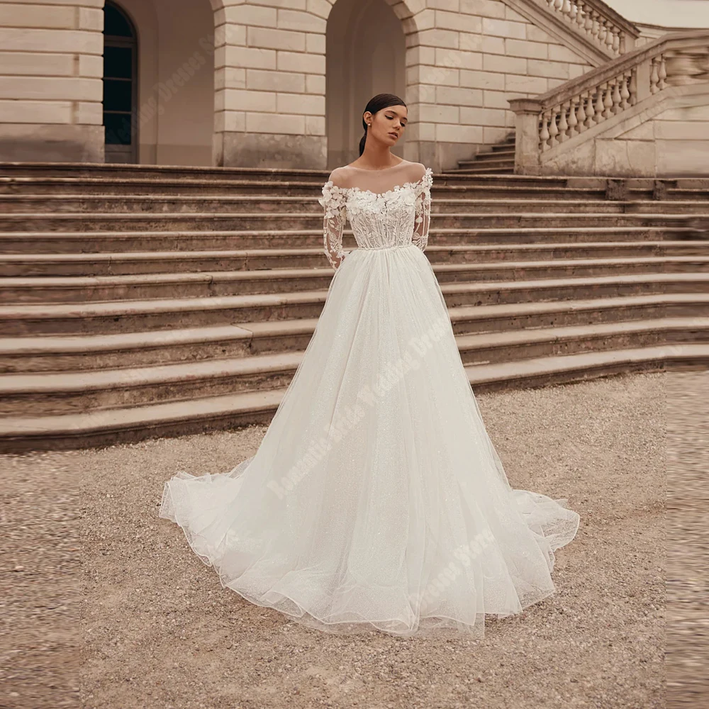 Querida colar feminino vestidos de casamento elegante sem mangas a linha vestidos de noiva princesa festa vestidos de novias 2025 personalizado