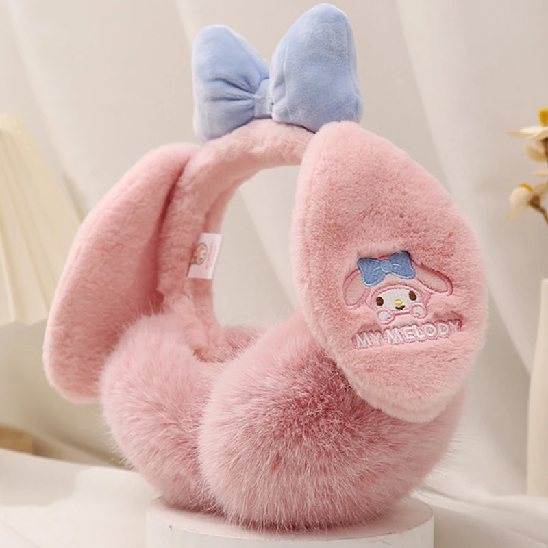 Cinnamoroll orejera de Anime Sanrio de felpa para niños, suministros de invierno Kawaii para mantener el calor, accesorios de moda, adornos para niñas, regalo de Navidad