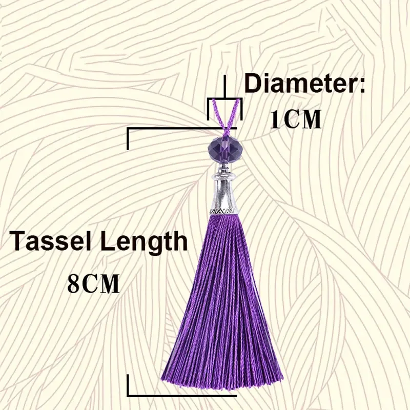 5Pcs Tassels Crystal Bead Tassels Craft Tassels Fan Tassels for Jewelry Making Pendant Handmade DIY Accessories