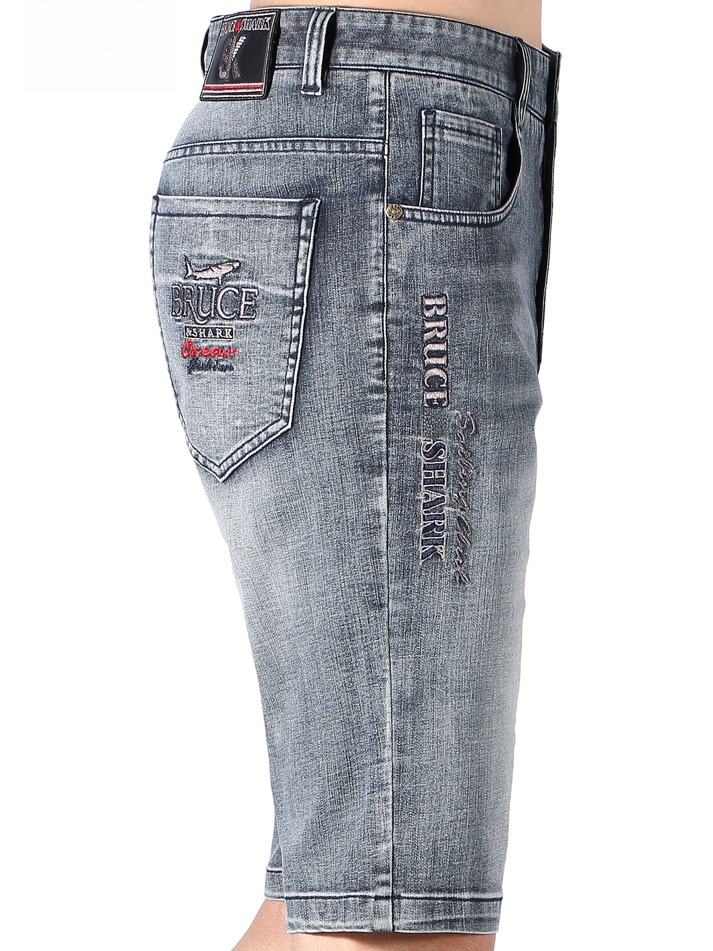 

Summer Thin Men's Loose Straight Leg Jeans orts Five Parts Bruce And ark Trendy Brand Large Size 5 orts Faion Urban S...