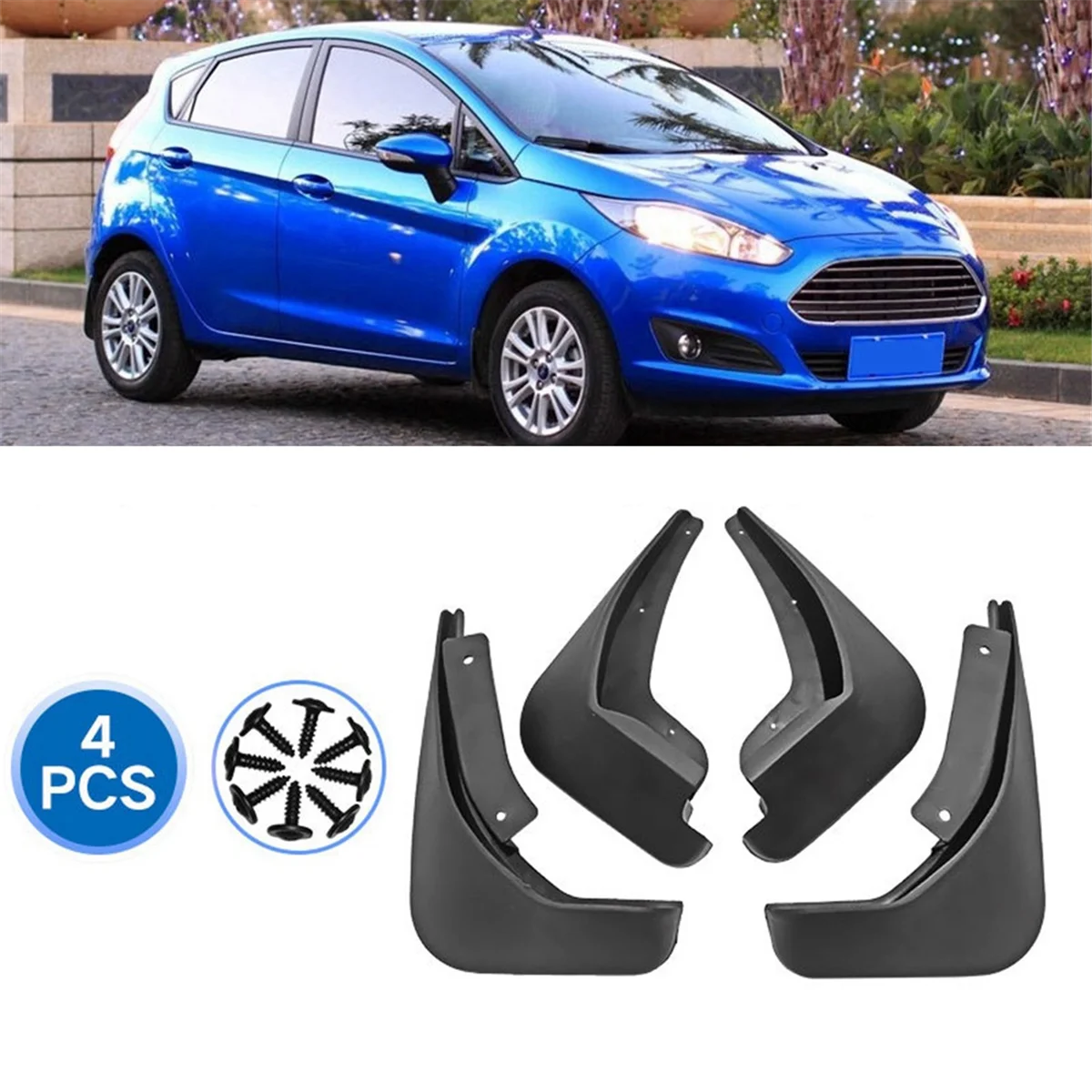 4PCS Car Mudguard Mud Flaps Splash Mud Guard Fender for Ford Fiesta Mk7 2009 2010 2011 2012 2013 2014 2015 2016 2017