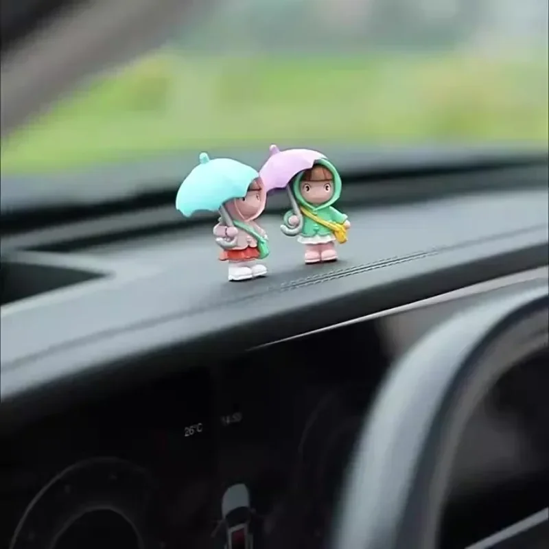 Cute Raincoat Umbrella Boy Girl Doll Small Ornament Car Decoration Doll Accessories Gift Children's Toys Interior Accessories - view 3
