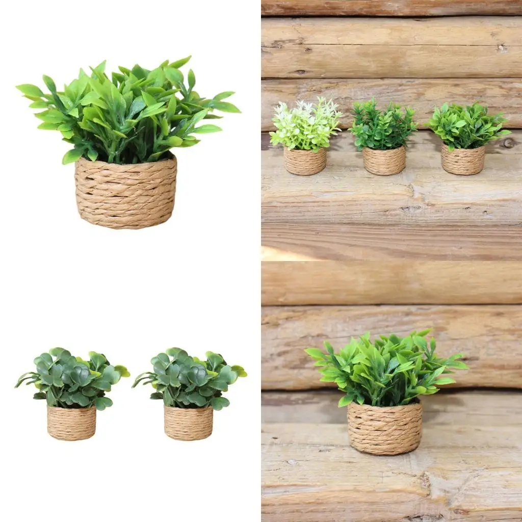 L43A Mini Artificial Plant Dollhouses Decoration Miniature Plant Pots Miniature Plant