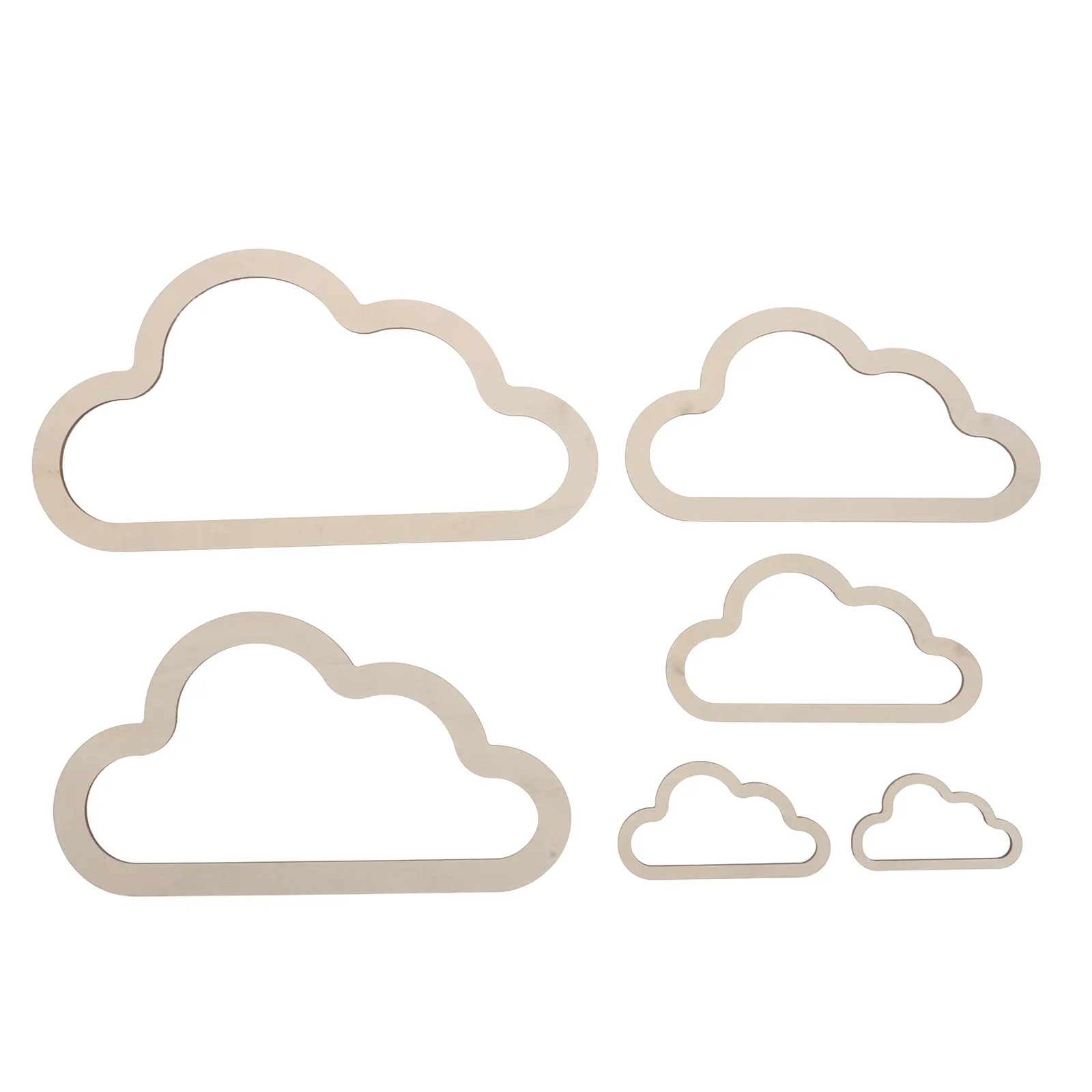 

7pcs Christmas Hanging Ornaments Diy Craft Supplies Macrame Hoop Wood Rings Wall Decor Frame Crafting Shapes Hoops