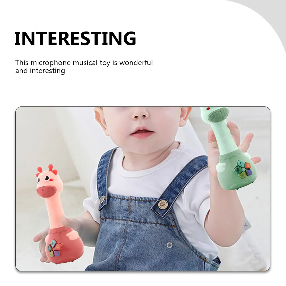 

Educational Toy Microphone Kids Singing Karaoke Babies Multifunctional Plaything ABS Silicone Lightweight Design Speech
