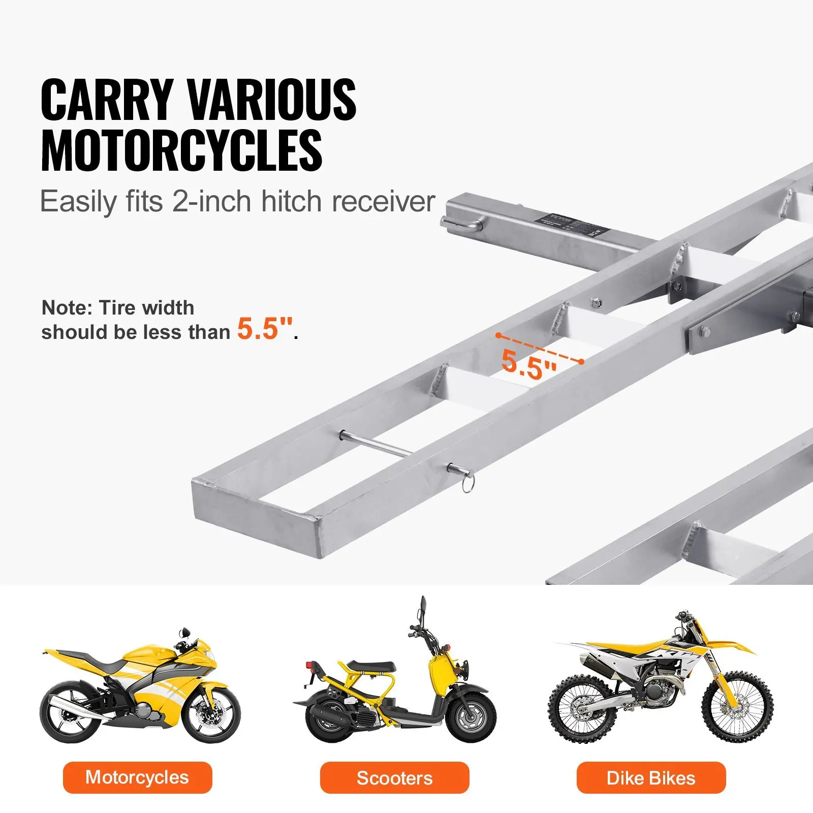 スクーターとダートバイク用の傾斜棚,取り付けブラケット,600ポンド,オートバイキャリア