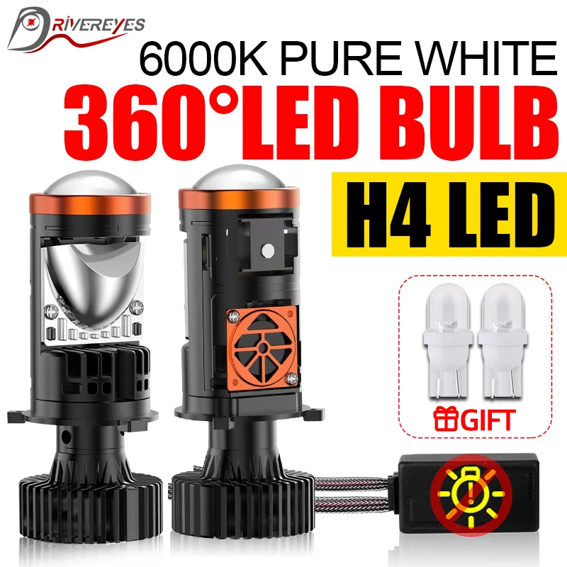 

Проекционная линза H4 Led Canbus Автомобильная фара лампочка CSP чип дальний свет ближний свет мини - линза турбовентилятор мотоциклетный свет T10 12V 24V