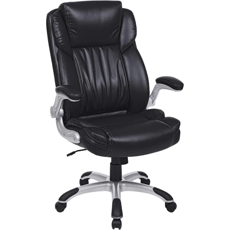 

Extra Big Office Chair, High Back PU Executive Chair with Thick Seat and Tilt Function, Flip Up Arms, Black UOBG94BK