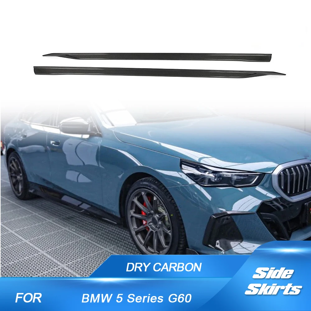 For BMW 5 Series I5 G60 2024  Prepreg Dry Carbon Car Side Skirts Extension Spoiler Car Racing Body Kits Extension Lip Spoiler