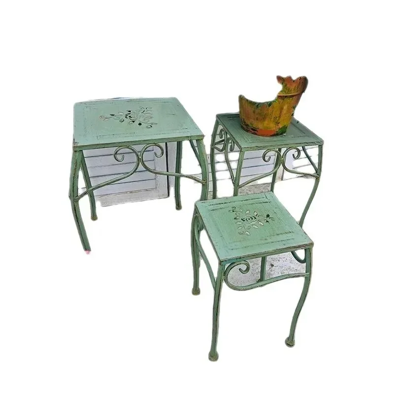 

Outdoor courtyard, iron flower rack, stool, living room, floor to floor multi story storage rack, indoor balcony, green