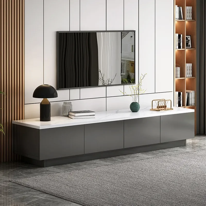 for Modern Simple TV Cabinet and Coffee Table Combo for Small Apartment Living Room Light Luxury Italian Style Floor Unit for