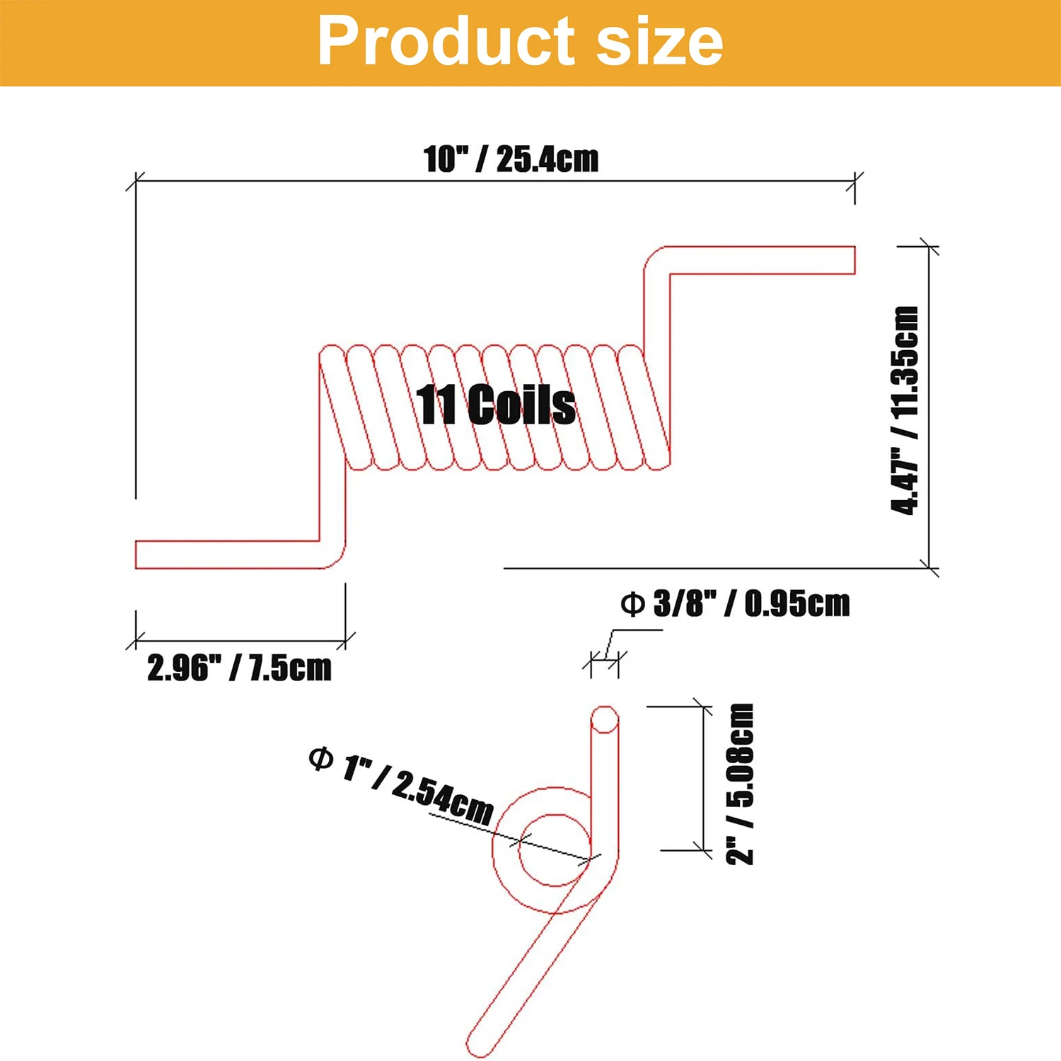 Ramp Door Spring Replacement for Toy Haulers, Exact Match Replacement, R/H Coil