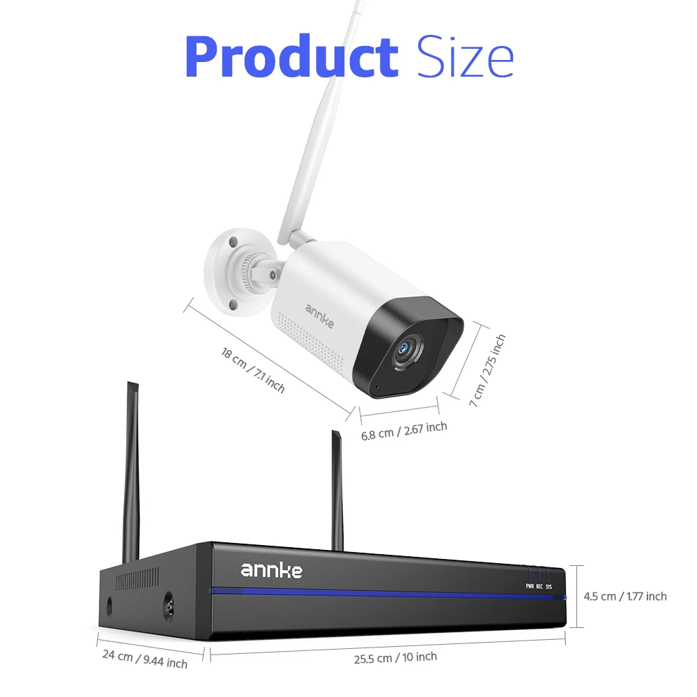 Annke 8MP Drahtloses CCTV-System 16CH NVR Videoüberwachungsset Zwei-Wege-Audio 4K POE-Kamera 2/4/6/8 Stück WiFi-Sicherheitskameras – Detail 17