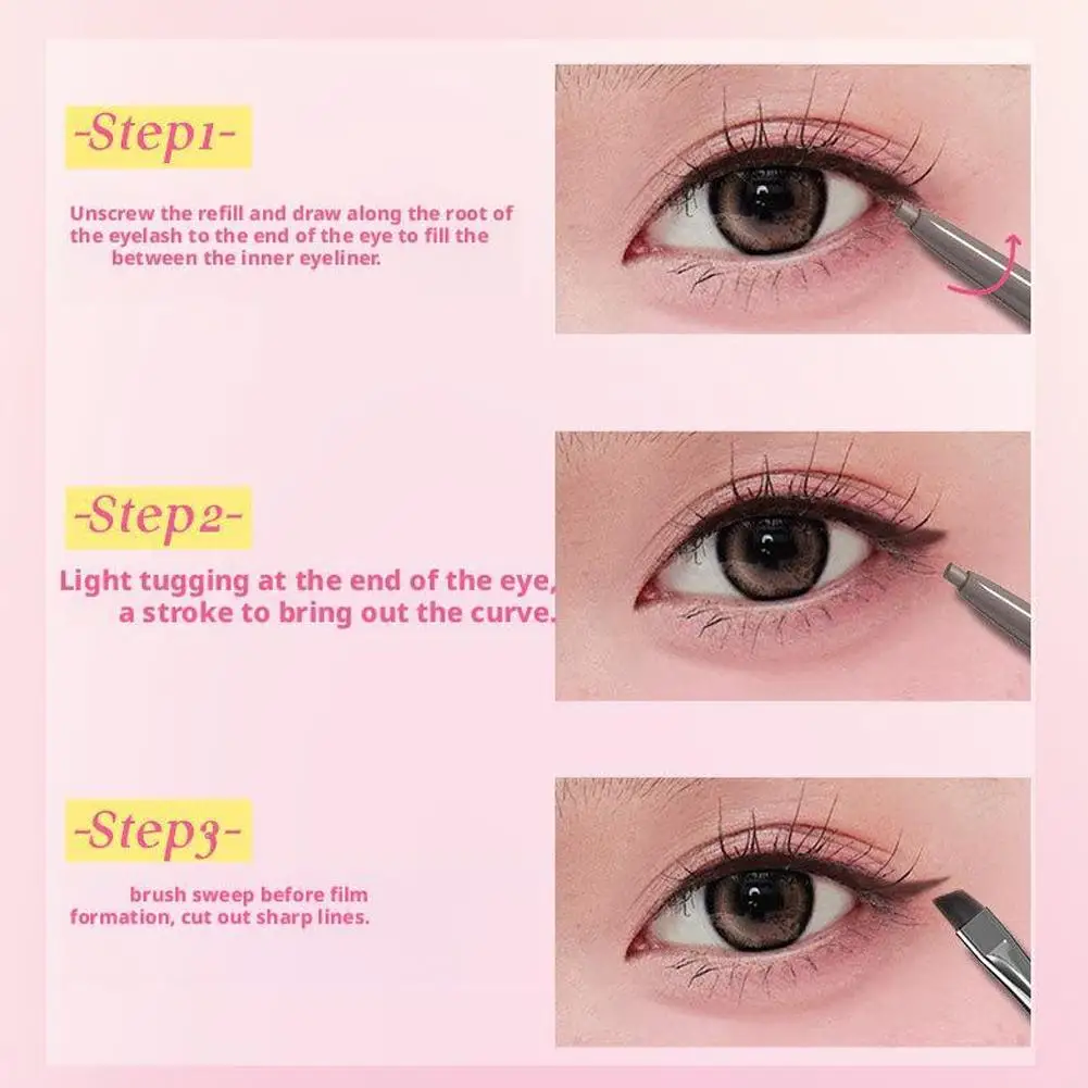 Dezone Doppelendiger Eyeliner-Gelstift, extrem fein, glatt, kein Verschmieren, wasserfest, wischfest, Eyeliner-Stift-Make-up