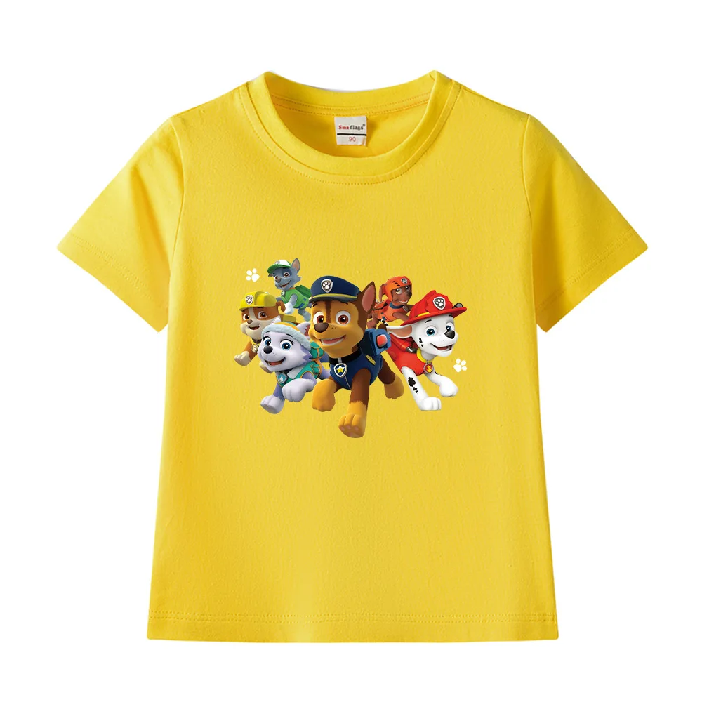 Paw Patrol Cotton T-shirt for Chlidren Girl Clothes Spin Master Shirt Kids Clothing for Boys Tops Anime Printed Fashionable Tees