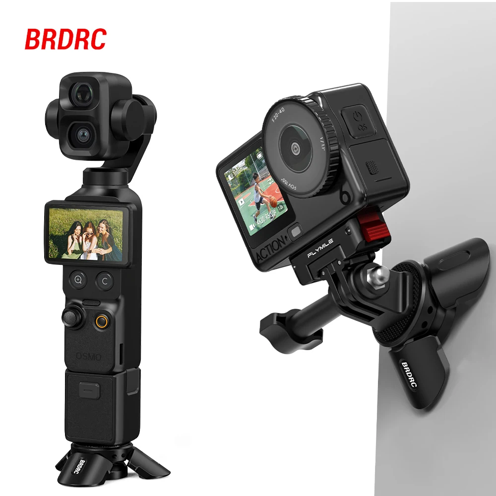 BRDRC Camera Mini Tripod Magnetic Desktop Stand Non-slip Base 1/4 Inch Screw for Insta360 X6 X5 Luna DJI Action Accessories
