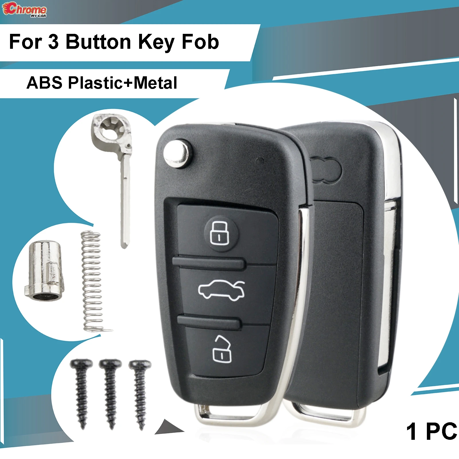 

Car Flip Remote Key Case Cover Shell 3 Button For Audi A3 A4 A6 Q3 TT Quattro TT A4 A6 A8 2006-2013 Remote Key Holder Protect