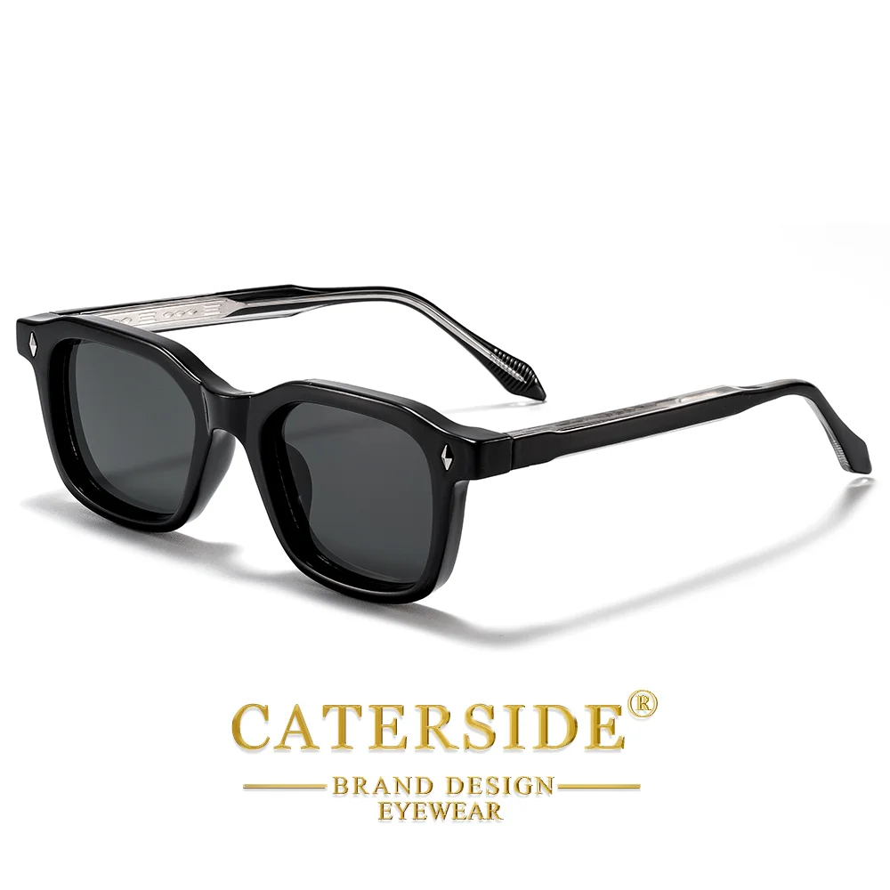 CATERSIDE Herren-Sonnenbrille mit personalisiertem Design, quadratischer Rahmen, Damen-Sonnenbrille, Retro, trendige Sonnenbrille, für Reisen, Business, Party, Geschenk, Brille, UV400 – Detail 12