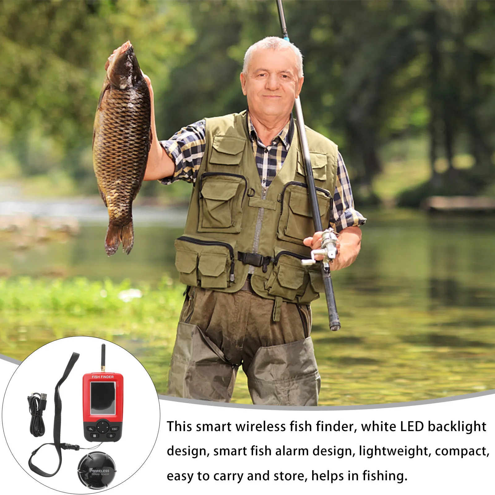 Fishing Depth Finder - Visvinder 100M dieptesensor slim voor vissen