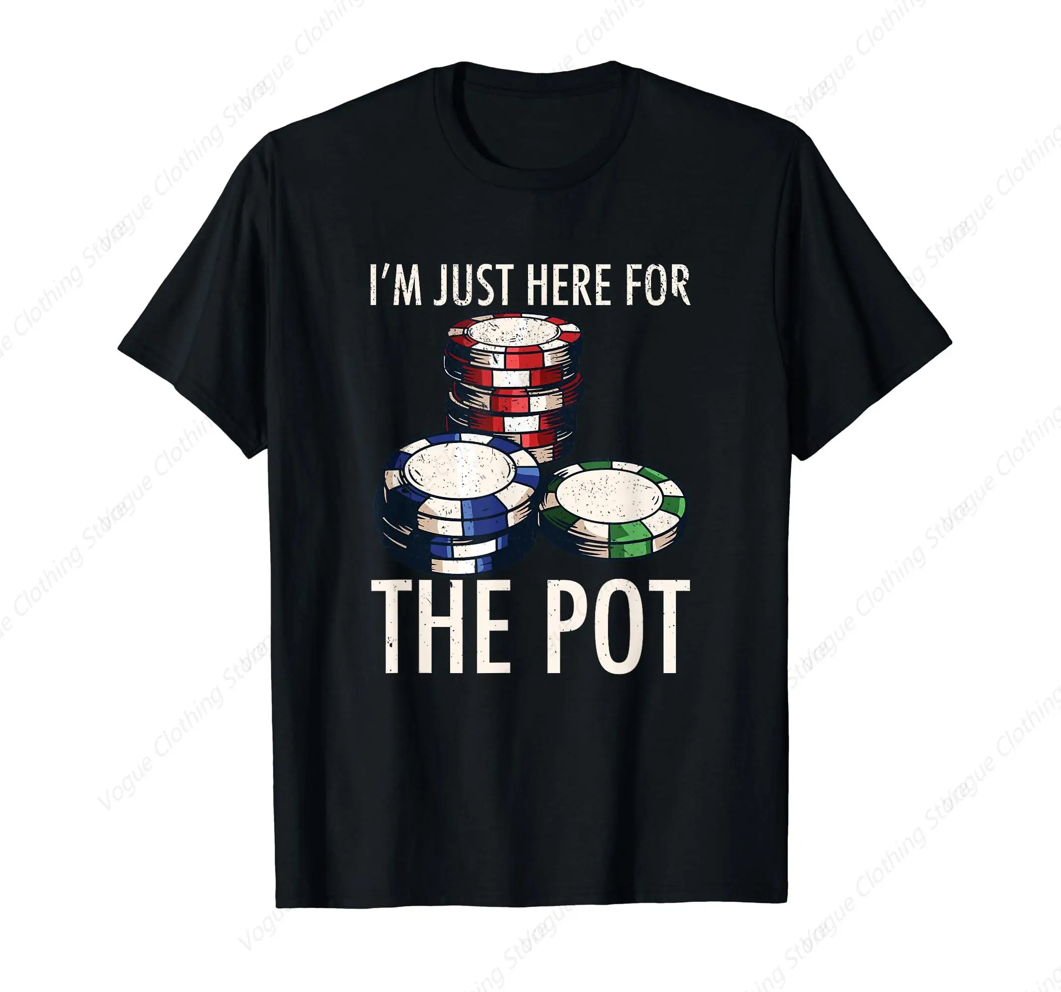 Poker T-Shirt Texas Hold'Em Gambling Pot Cards Player Gift T-Shirt Prevailing Tops Cotton Short Sleeves Daily Leisure Soft Tee