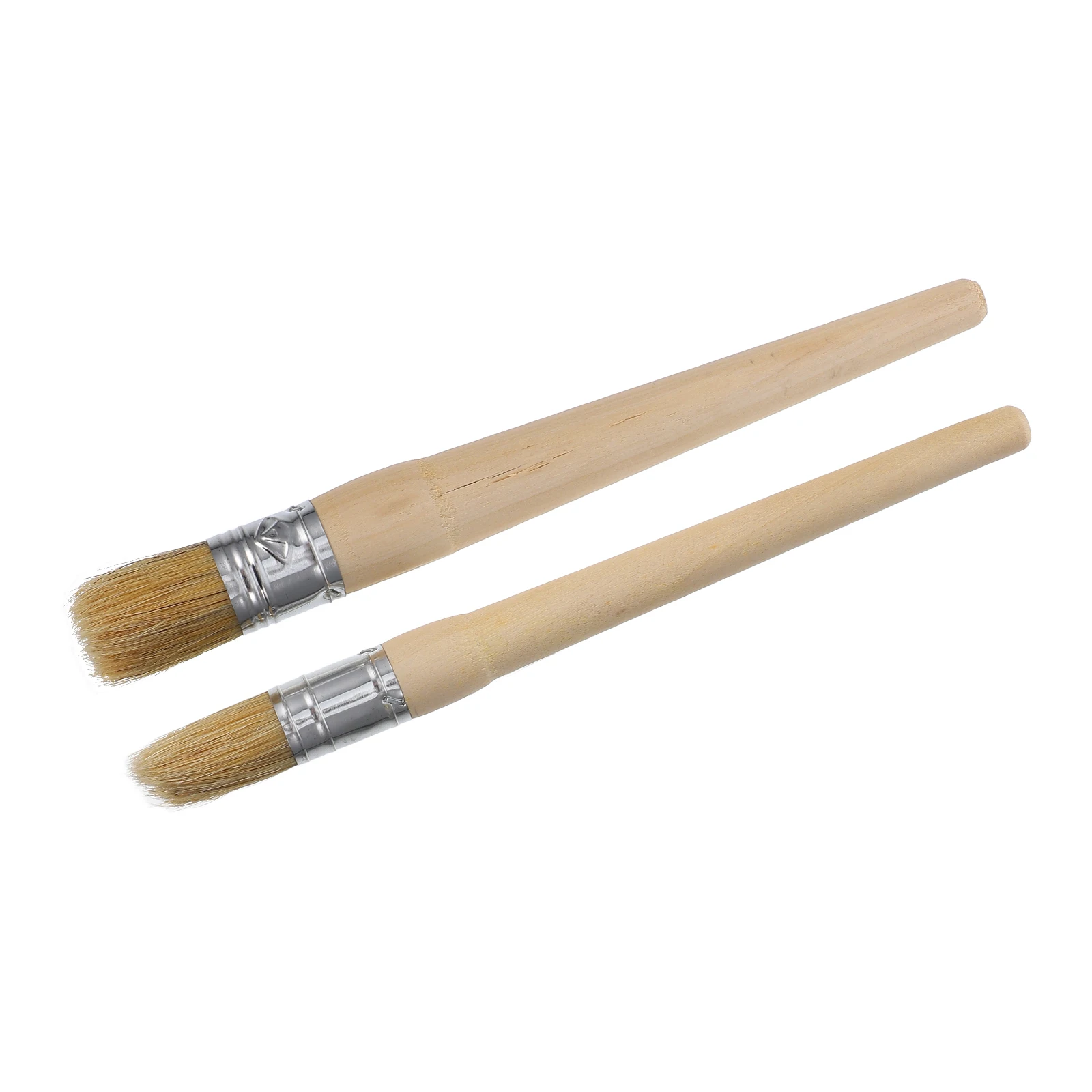 

2pcs Brushes for Furniture Restoration Round Head Wooden Waxing Brush Ideal Craft Work Precision Control