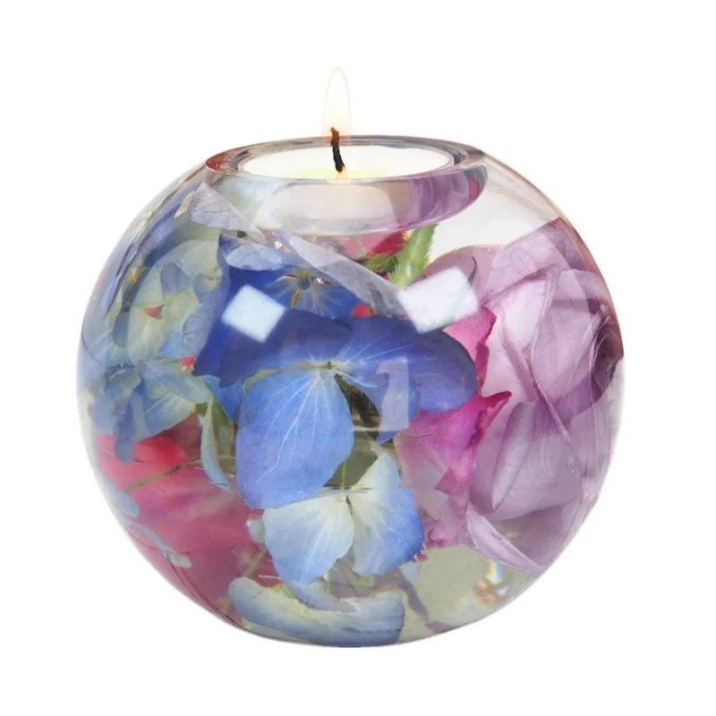 Circular Candle Holder Epoxy Resin Drip Mold DIY Dry Flower Candle Holder Spherical Mirror Silicone Mold Home Decoration Storage