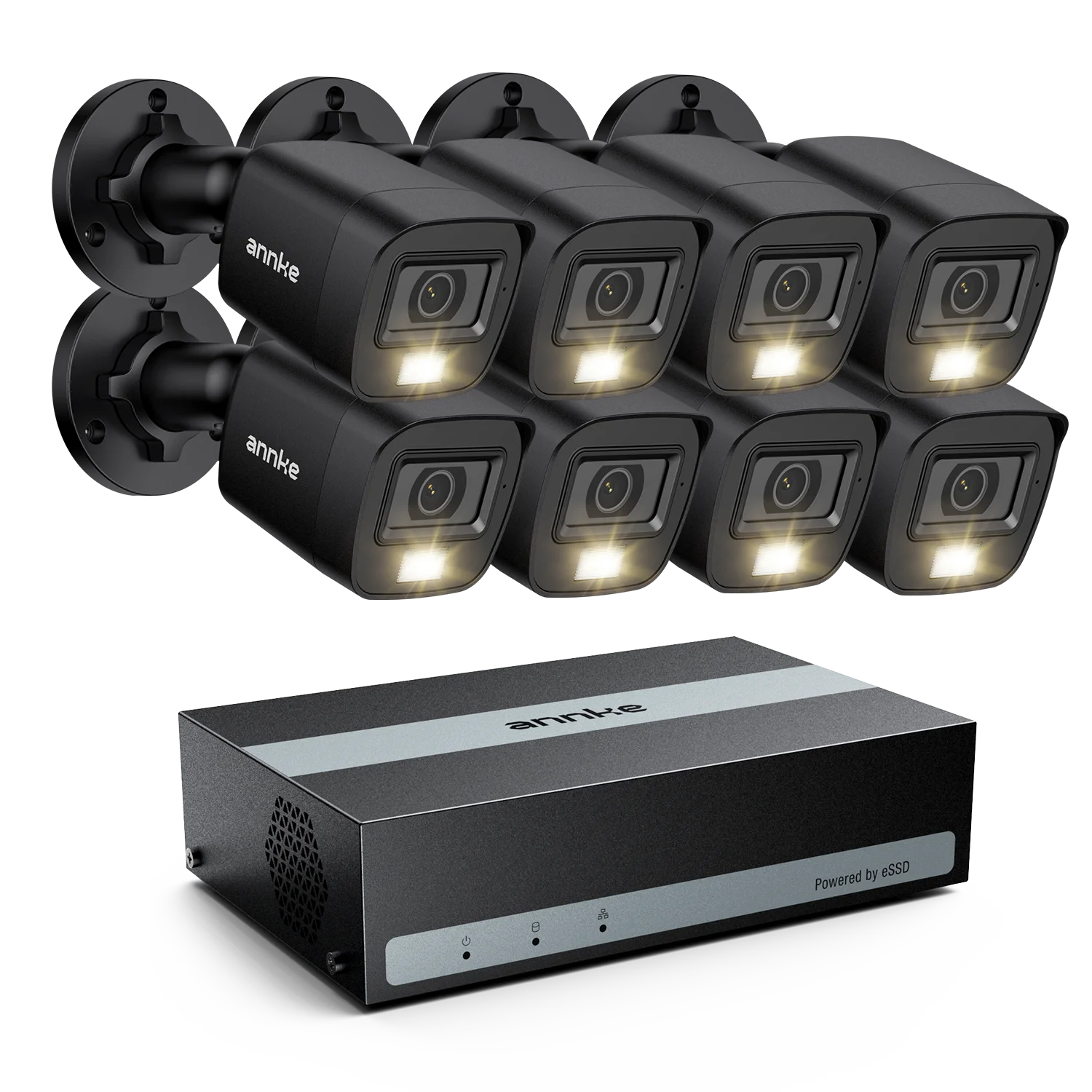 

Annke 8PCS 2MP 1080P CCTV Security Cameras Kit 8CH Analog DVR HD TVI Turret Camera H.265+ Bright Night IP67 Outdoor Surveillance