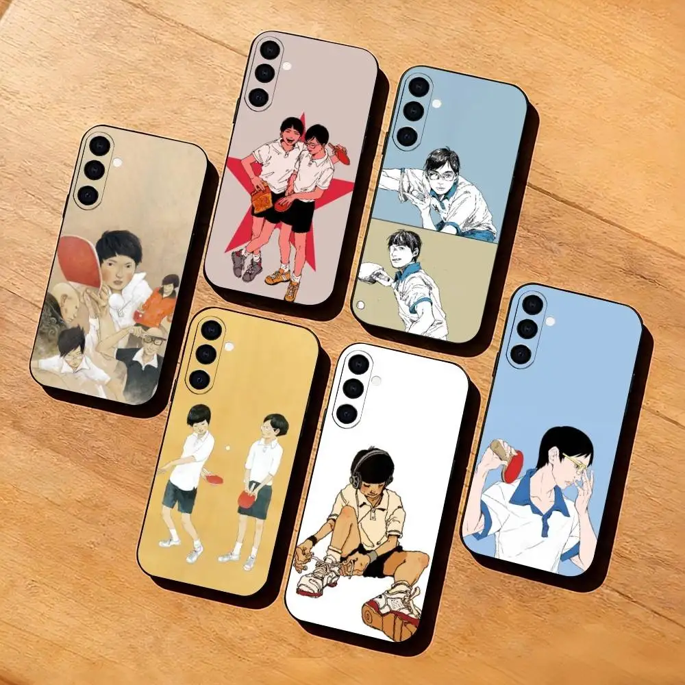 P-Ping Pong the A-Animation Phone Case For Samsung Galaxy A73,A72,A71,A70,A53,A52,A51,Soft Silicone Black Cover